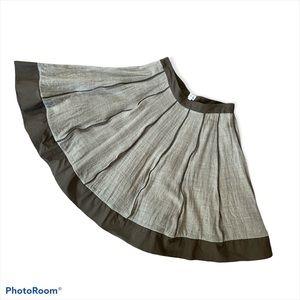 ANTHROPOLOGIE EDMÉ & EYLLTE BROWN WOOL FULL SKIRT. FULLY LINED. ZIPPER. SZ:10